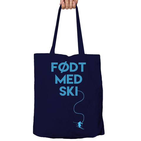 Født Med Ski Tote-Bag